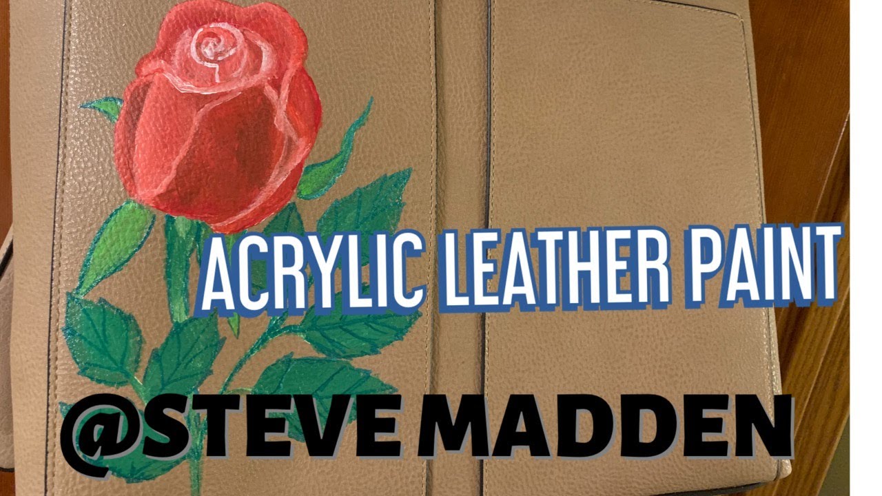 HOW TO PAINT A SINGLE ROSE ON A @STEVE MADDEN TOTE BAG|HOBBIES & LIFE VIDEOS