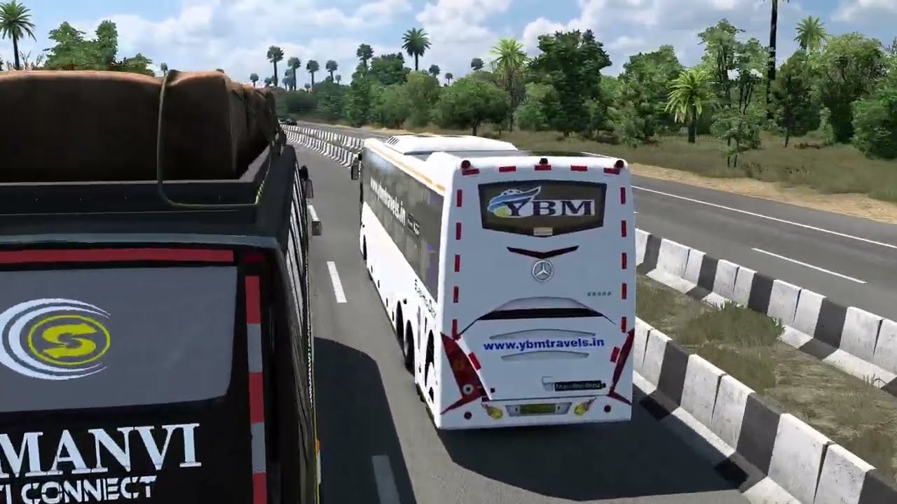 ETS2 Indian Bus Mod | Mercedes Benz Veera | Chittoor to Tirupati Aggressive Highway Drive