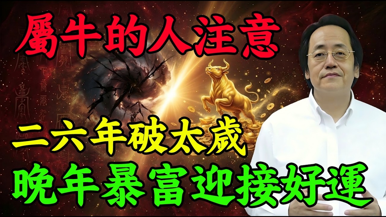 倪海廈：屬牛人注意！2026太歲煞已破：65歲後，這才是你真正的命！大運已至，擋都擋不住。#倪海廈 #倪海厦 #2026運勢 #屬牛 #大器晚成 #晚年福報 #中醫養生 #易經 #太歲煞