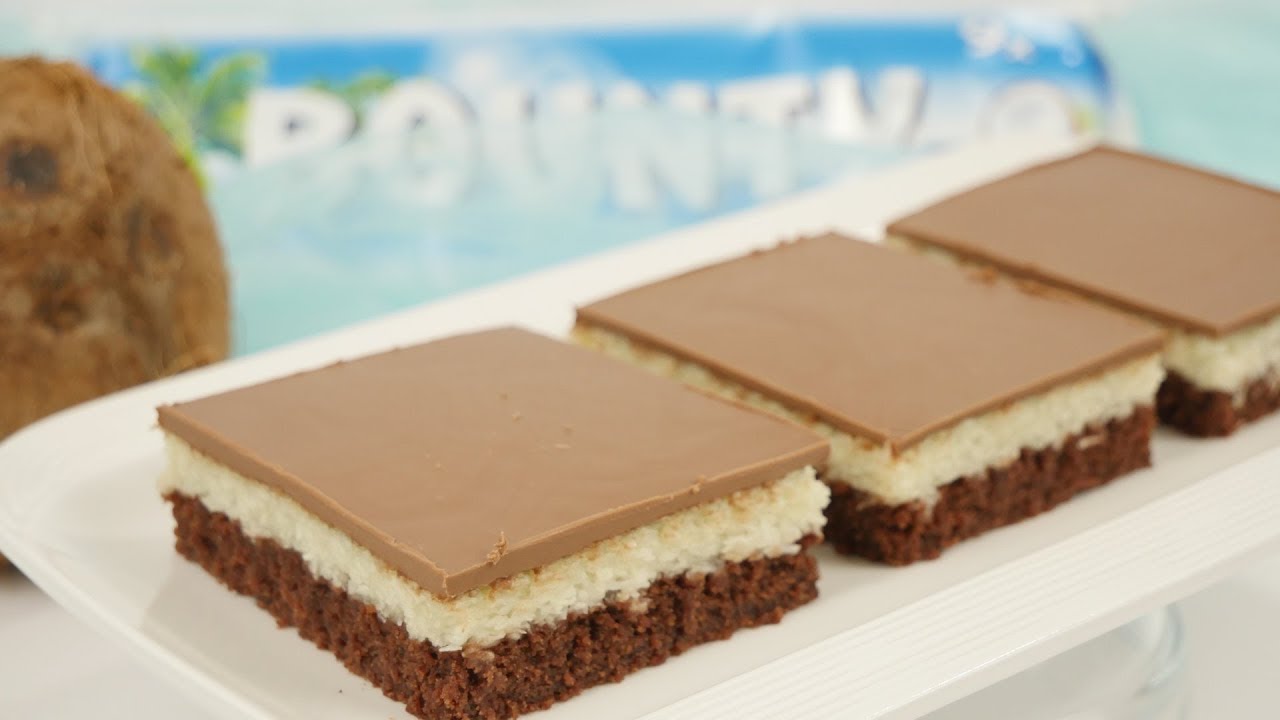 Bounty Kuchen vom Blech / Coconut Cream Bars / Schoko-Kokos-Schnitten