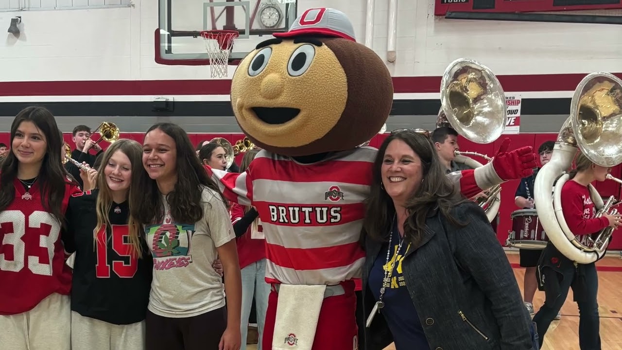Brutus Buckeye Surprises JMS Students, Nov.  25, 2025   4K