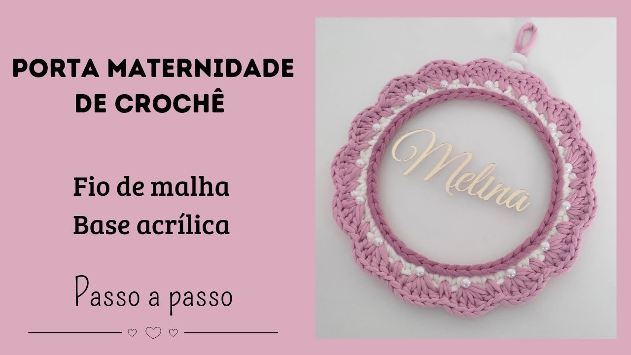 Porta maternidade de crochê | Fio de malha | Base acrílica