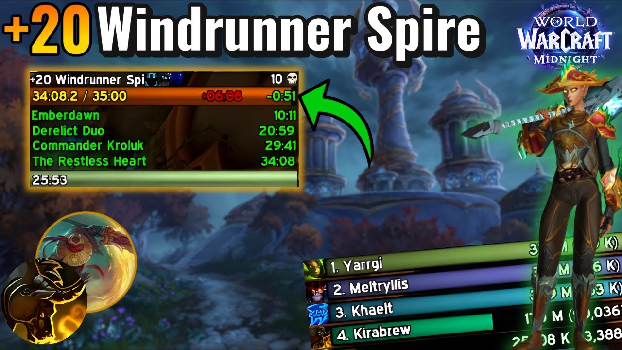 +20 Windrunner Spire, Midnight Beta Mythic+! | Brewmaster Monk PoV!