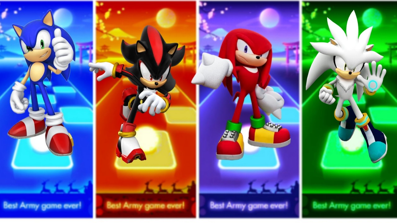 Sonic 🔴 Shadow 🔴 Knuckles 🔴 Silver - Tiles hop