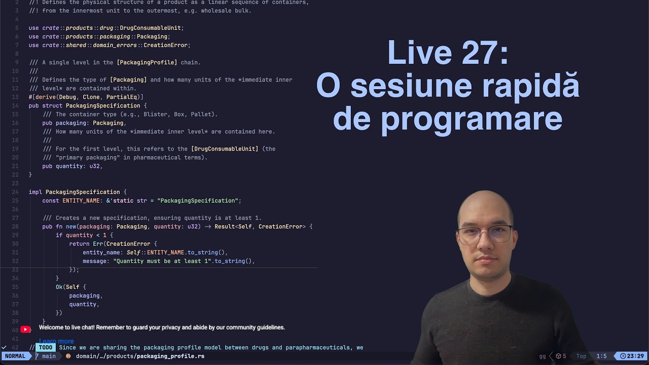 Live 27: O sesiune rapidă de programare