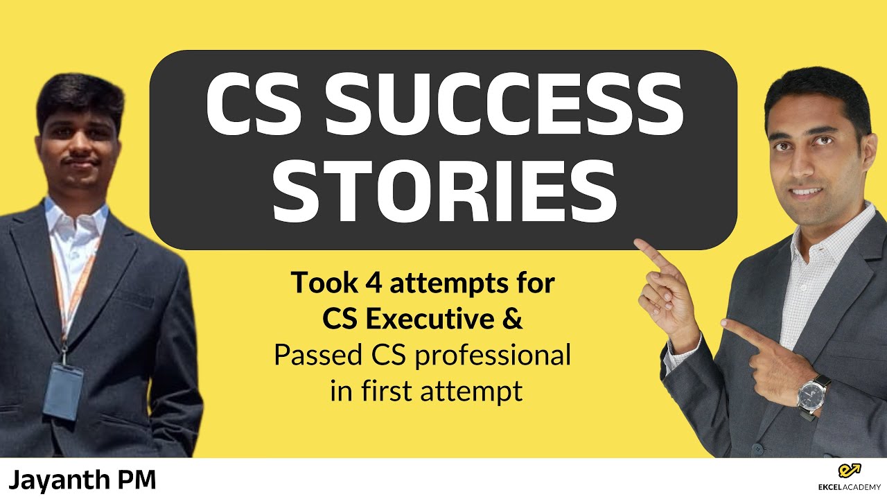 CS Success Stories: Took 4 attempts for CS Executive & Passed CS professional in 1st attempt Jayanth