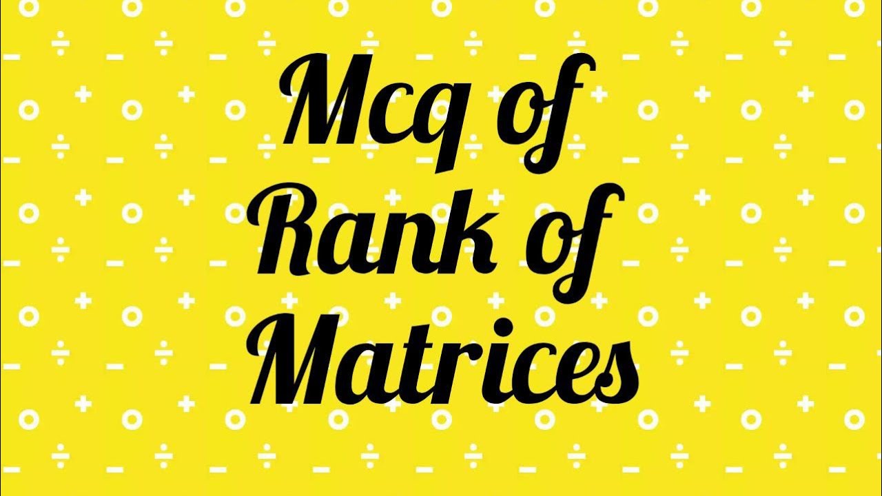 Mcq of Rank of  Matrix | ukpsc polytechnic and school lecturer mathematics | #ukpsc #polytechnic