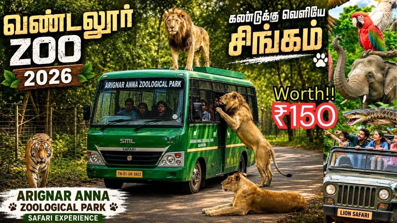 🦁Vandalur Zoo Complete Tour | First Zoo in India 😱Timing, Tickets, Safari & Tour | Chennai 2026
