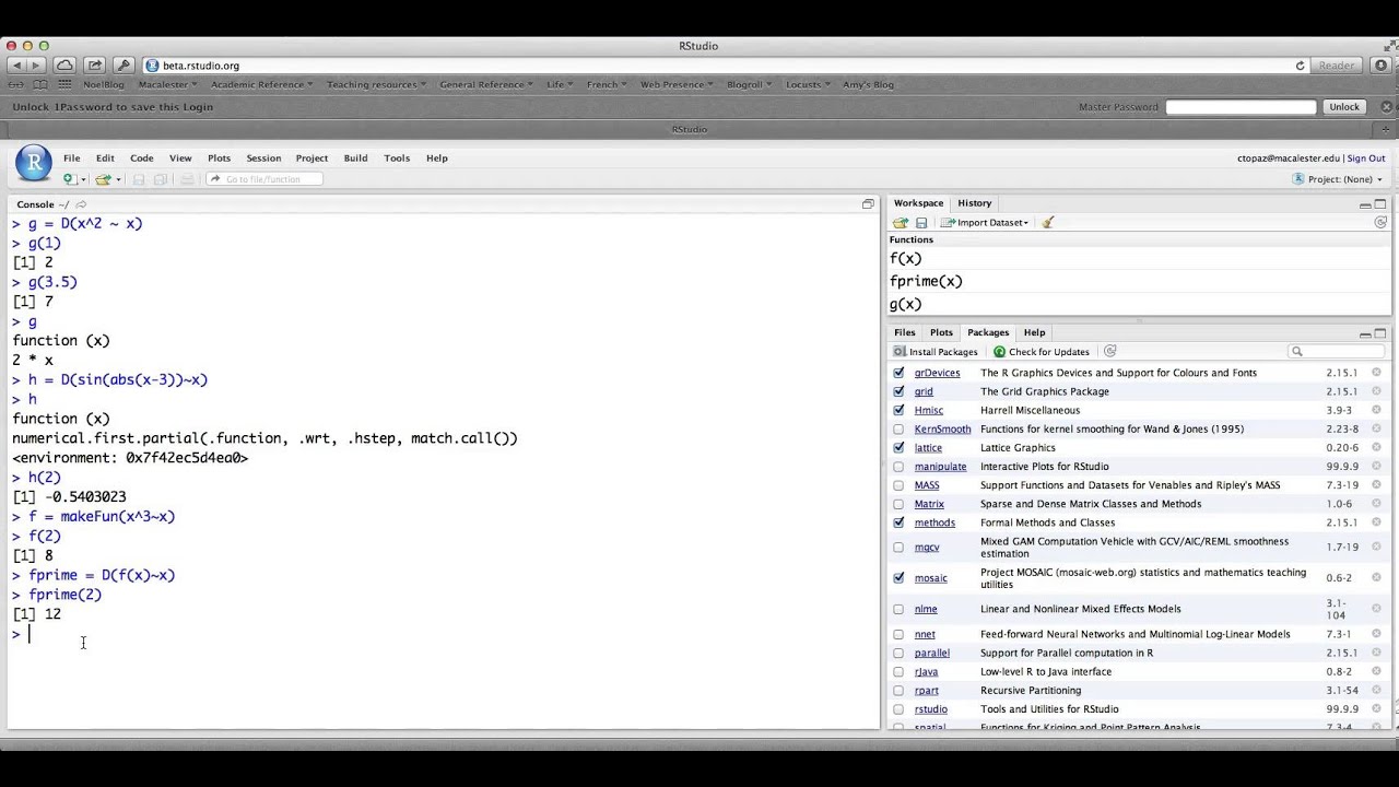 Derivatives in R