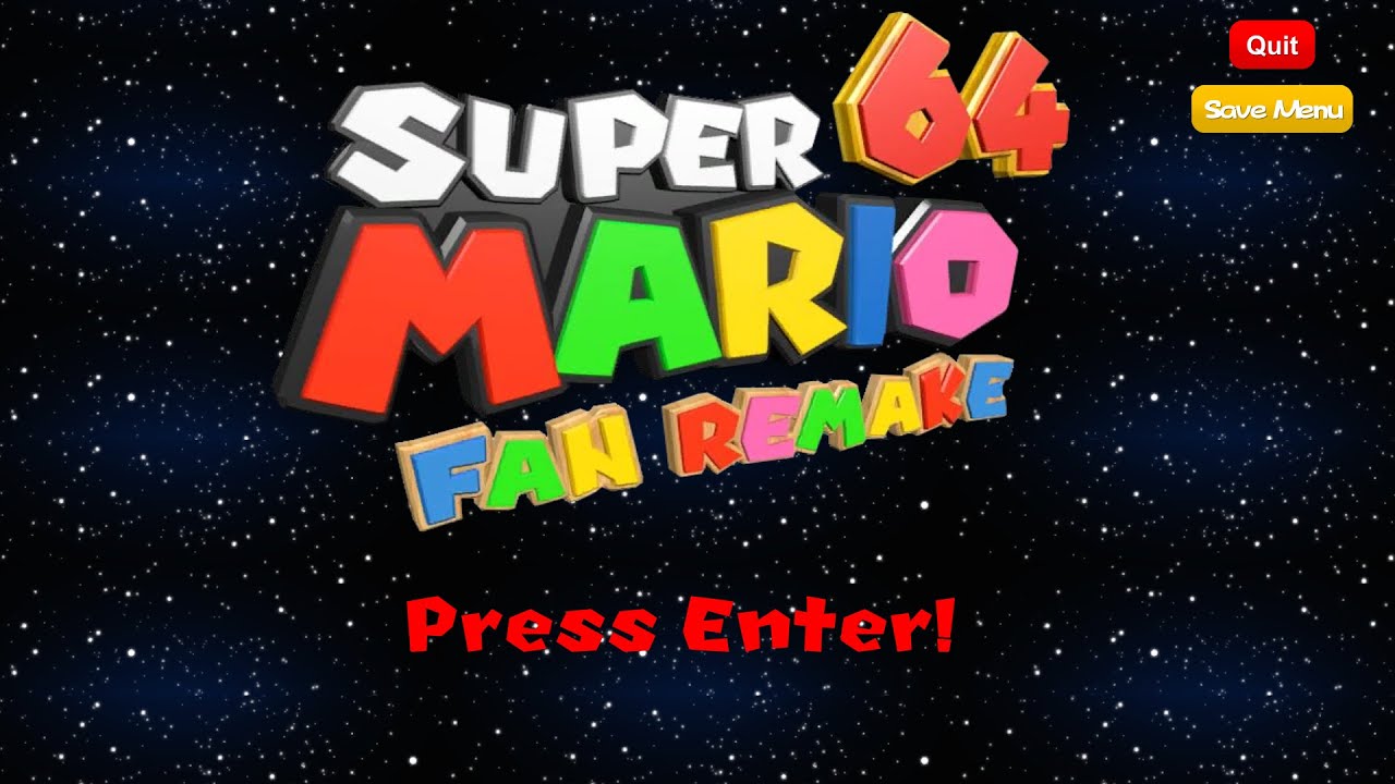 Super Mario 64 HD Fan Remake Komplet Gameplay 4K