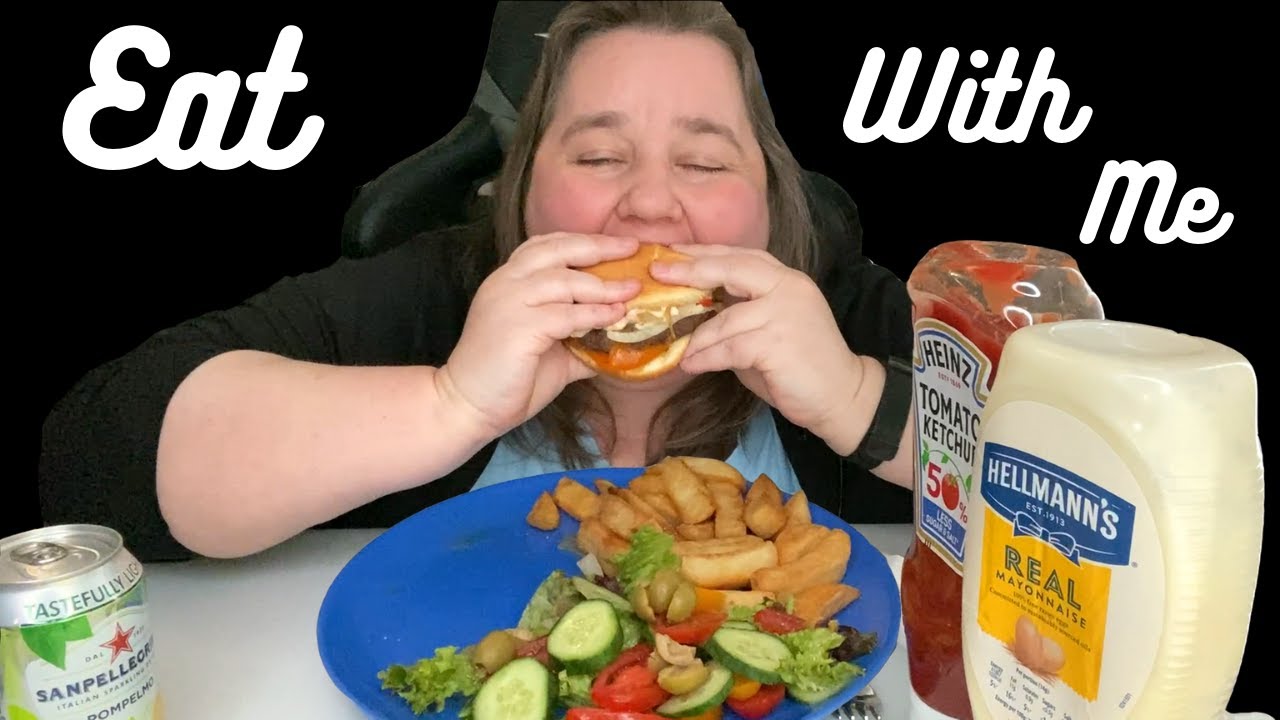 Burger & Chips MUKBANG | Homemade Cheeseburger | Beef Dripping | EAT WITH ME