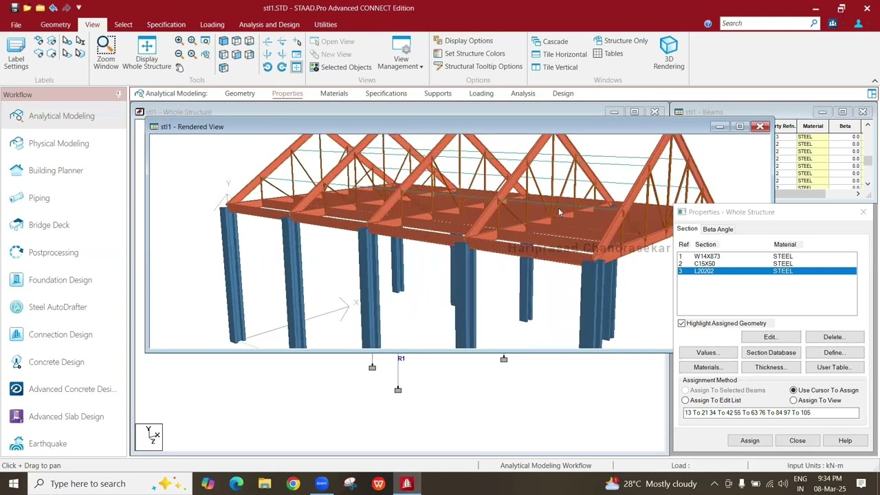Analysis, Steel Design &Optimization of members of Industrial Warehouse in STAAD Pro Connect Edition