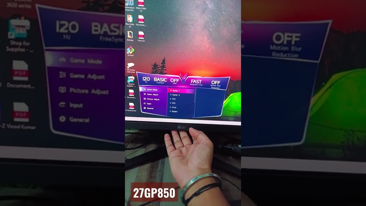 LG 27GP850 Monitor Menu list and All options #shorts #ytshorts