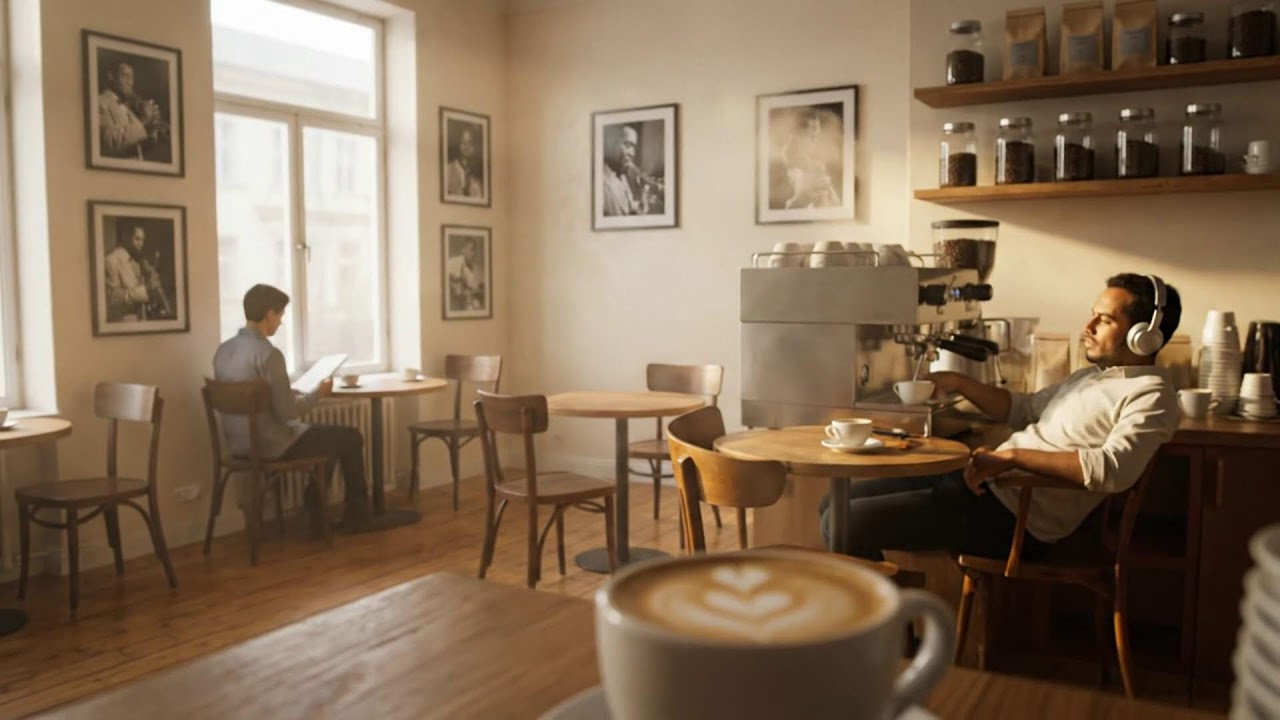 따뜻한 음료와 시원한 봄 재즈 ☕🌷🎷
