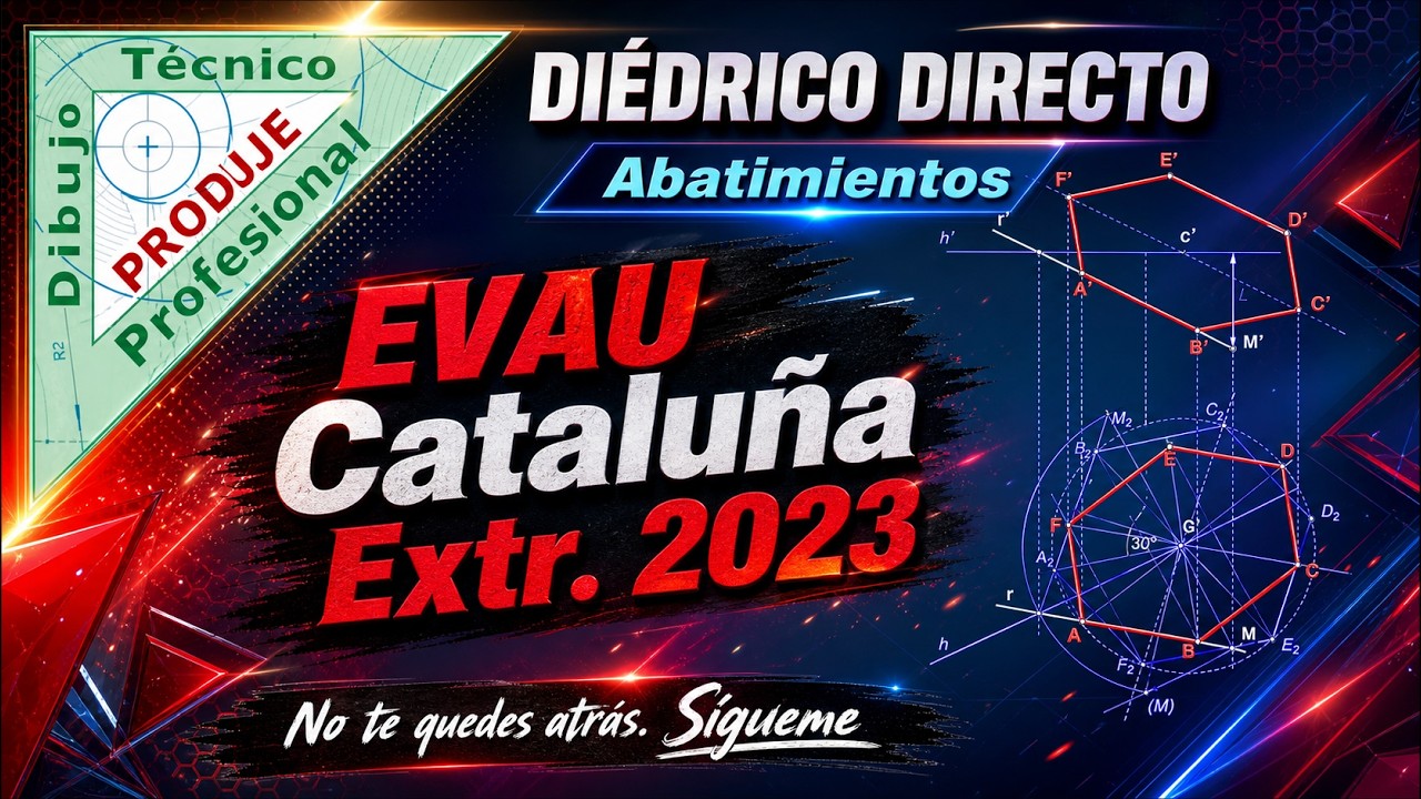 Diédrico directo. Abatimiento de un hexágono 6.- EVAU CATALUÑA EXTR  2023. Dibujo técnico