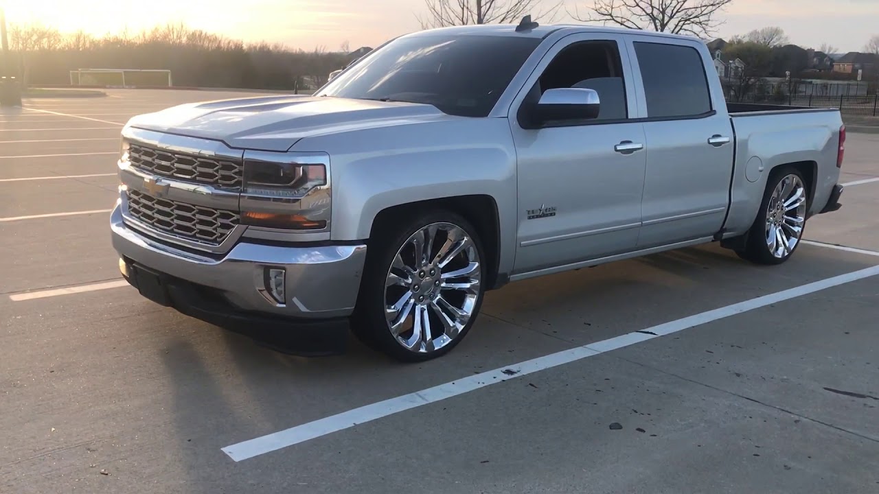 2016 silverado 4/7 dropped lowered INEZ IHC kit with 24” replica wheels