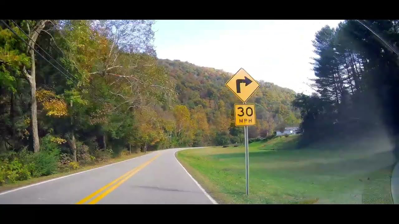Small town backroad in West Virginia