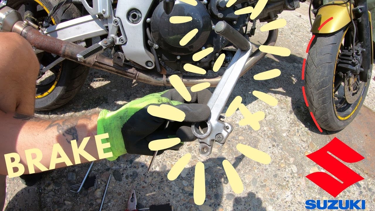 Suzuki SV 650 Brake pedal and Foot rest removed , pedale del freno , Bremspedal , pédale de frein,4K