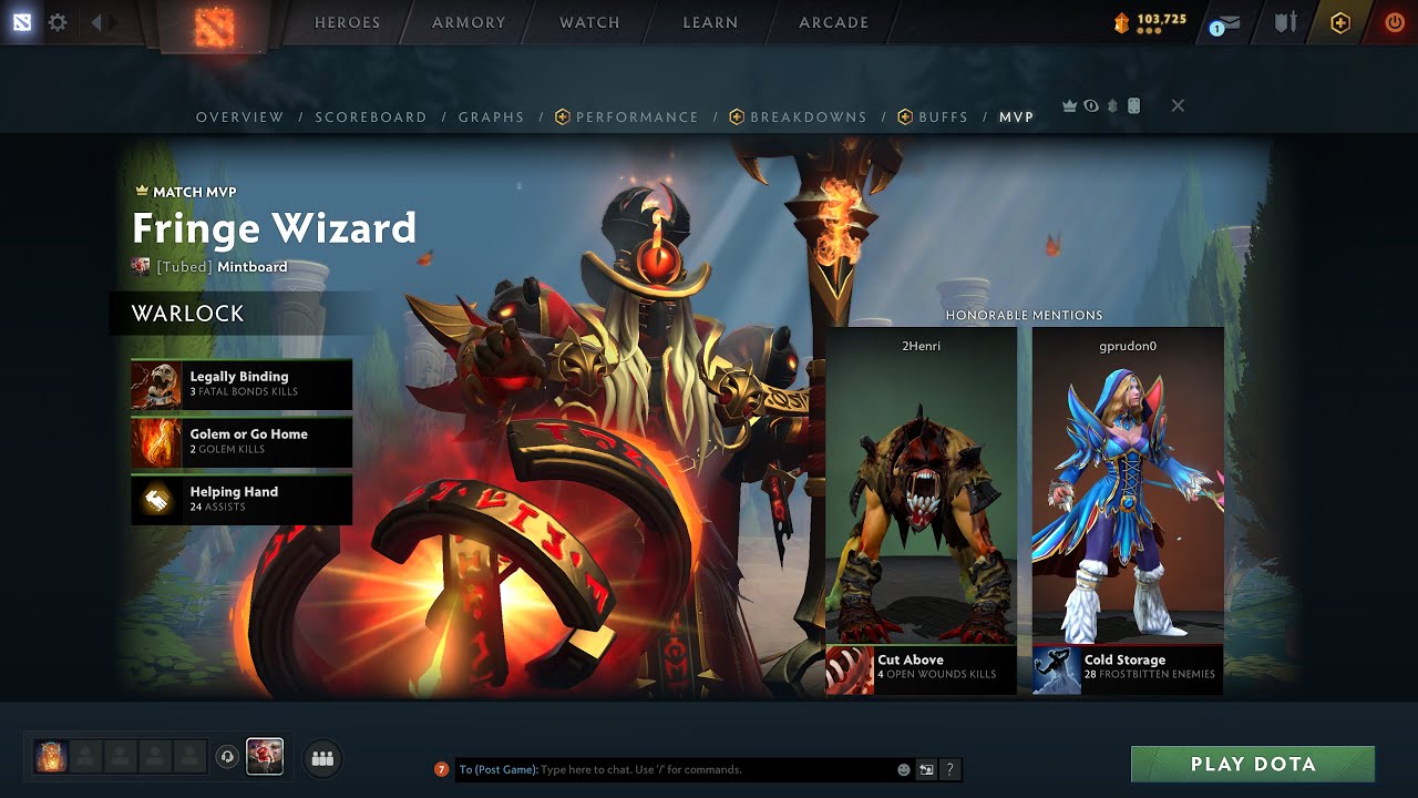 January 16 2026 Dota 2 Warlock MVP