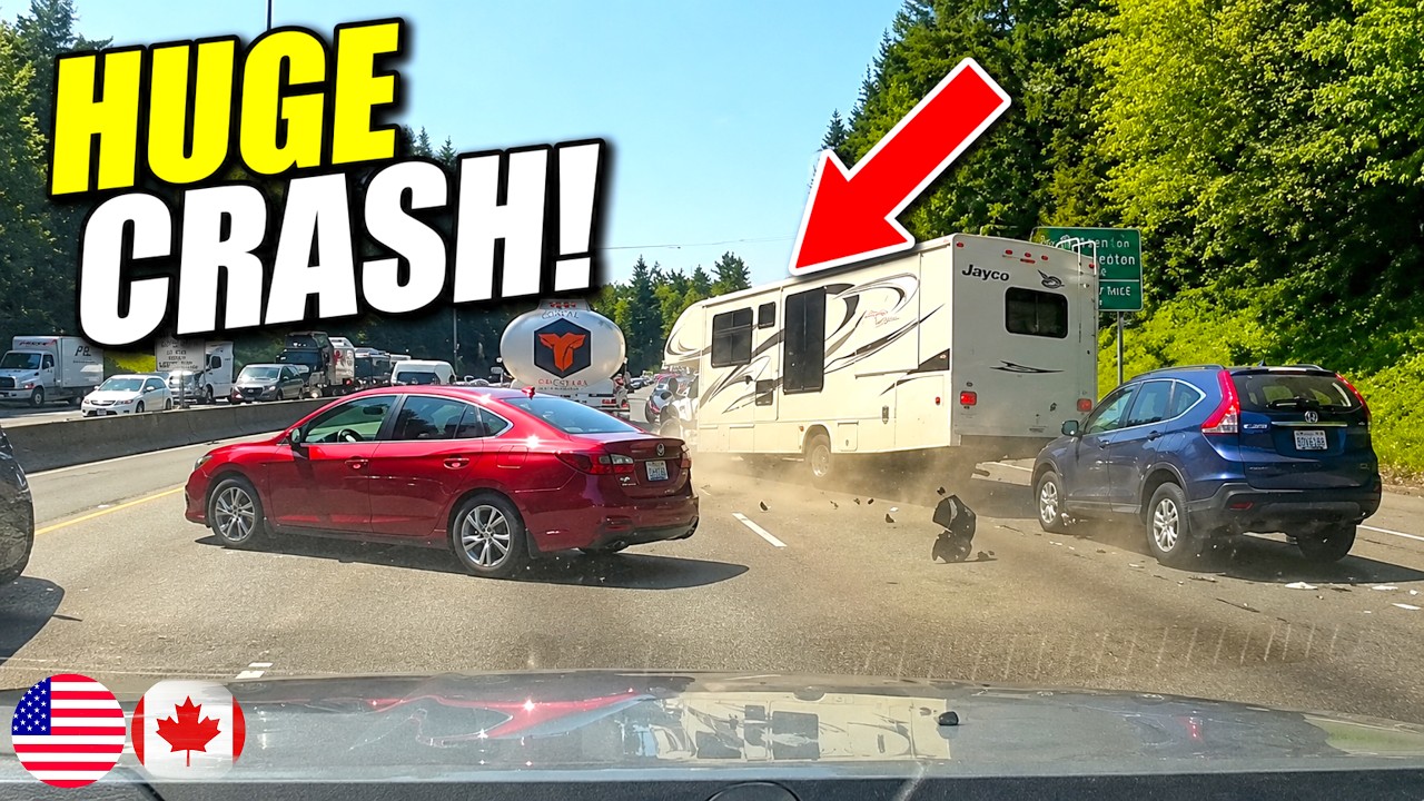 SPEEDING RV CAUSES MASSIVE HIGHWAY CRASH - 1020 | Driving Fails