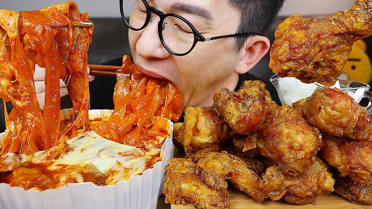 ASMR MUKBANGㅣ🔥SPICY TTEOKBOKKI & 🍗KOREAN FRIED CHICKENㅣEATING SHOW