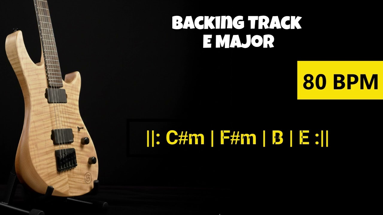 Backing Track E Major 80 BPM ||: C#m | C#m | F#m | F#m | D | D | E | E :||