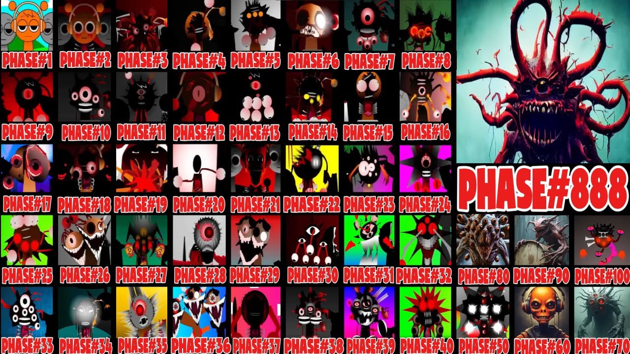 Incredibox Sprunki All Phases | Phase 10-20 VS Phase 30-40 VS phase 50-80 phase 90-100 VS Phase 888