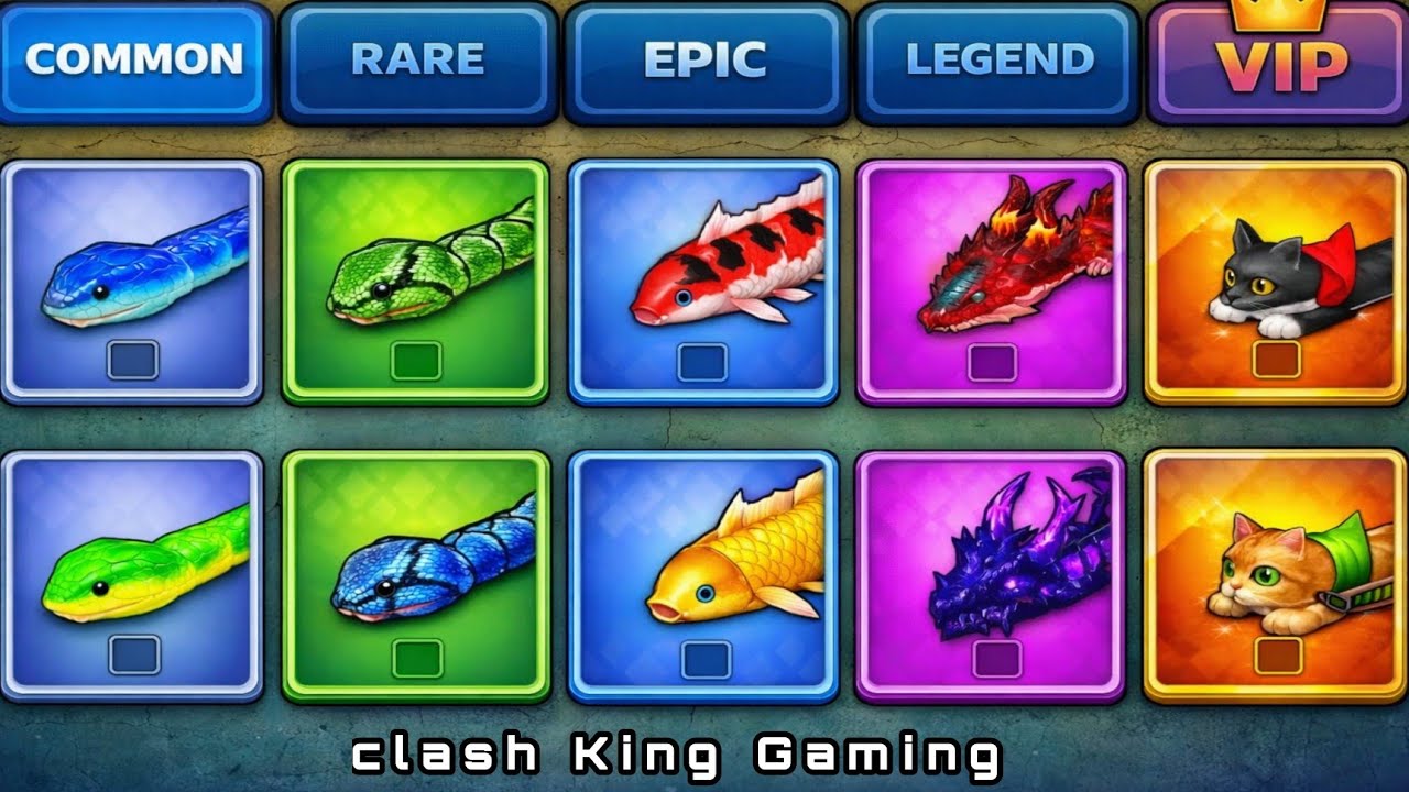SNAKE CLASH.IO🐍: COMMON vs RARE vs LEGENDARY vs VIP Snake Skins! All Snake Skins Comparison!