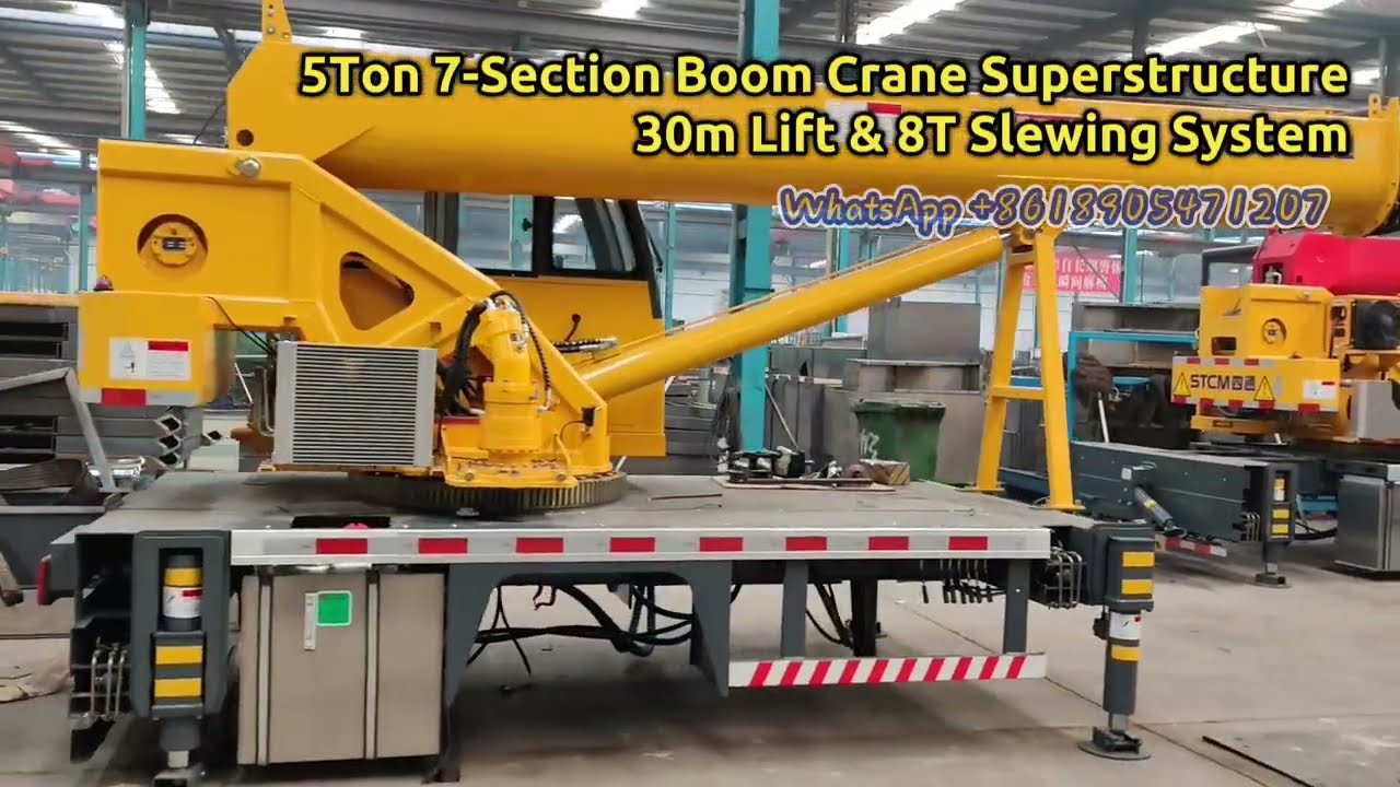 5Ton 7-Section Boom Crane Superstructure | 30m Lift & 8T Slewing System