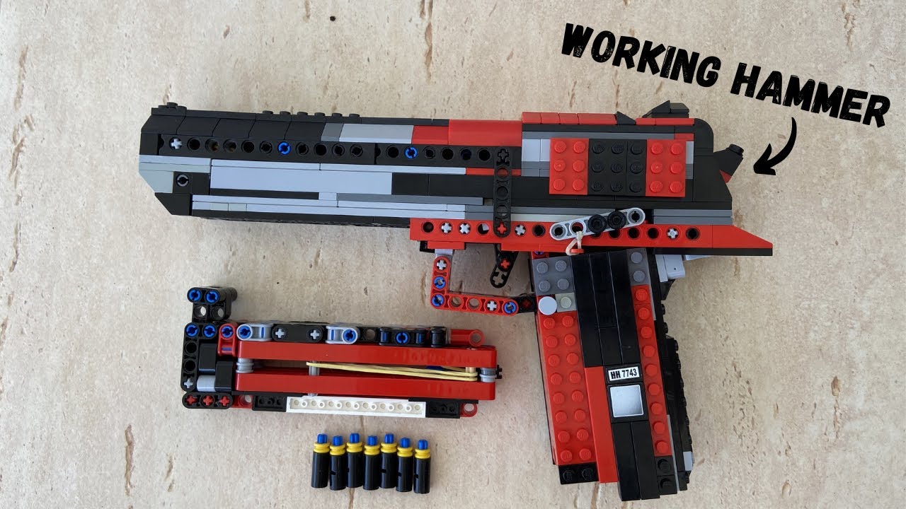 Working LEGO Desert Eagle + IMPROVEMENTS (Working Hammer and more) / Snyzer Tech