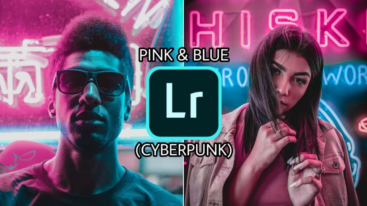 LIGHTROOM MOBILE TUTORIAL | PINK & BLUE ( CYBERPUNK ) TONE editing tutorial !