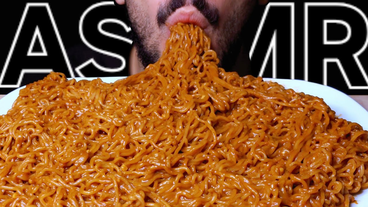 ASMR RAMEN CREAMY PESTO NOODLES (EATING SOUNDS) NO TALKING MUKBANG