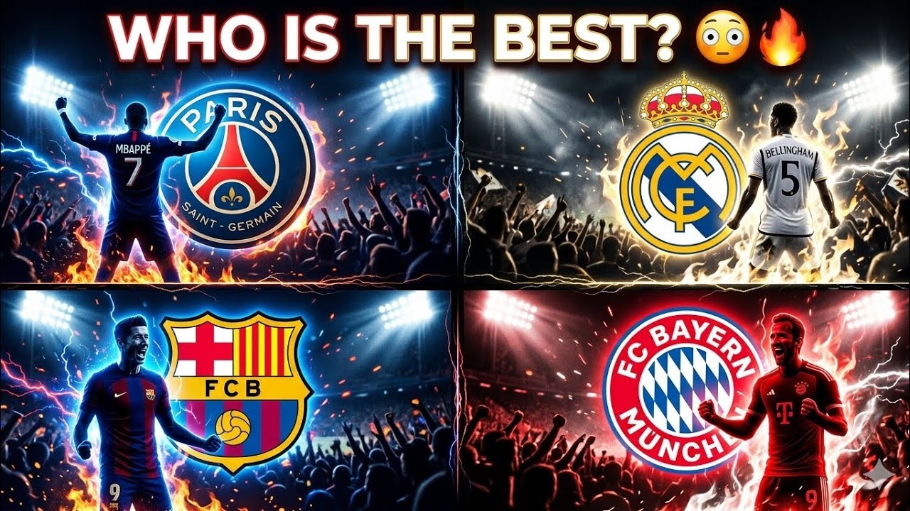 &ldquo;PSG 🔵 vs Real Madrid ⚪ vs Barcelona 🔴 vs Bayern 🔥 | Ultimate Football Edit&rdquo;