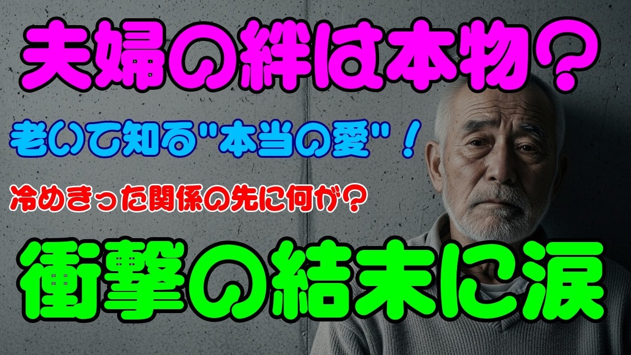【熟年夫婦の末路】人生の嵐を越え、最後に残る「本当の愛」とは…夫婦の絆に隠された真実