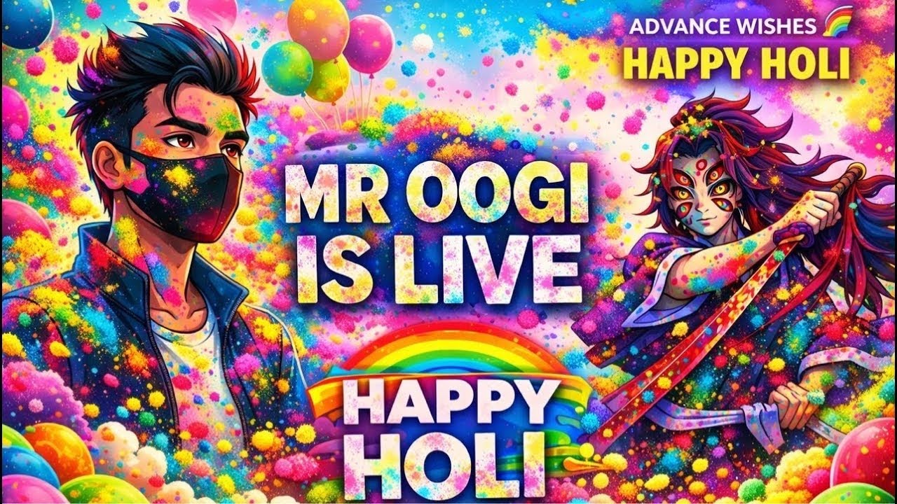 ⚡Mr OOGI IS LIVE 🔴Wishes You Happy Holi in Advance 🌈 | iPHONE 15 PLUS | 90FPS⚡#happyholi #shortslive