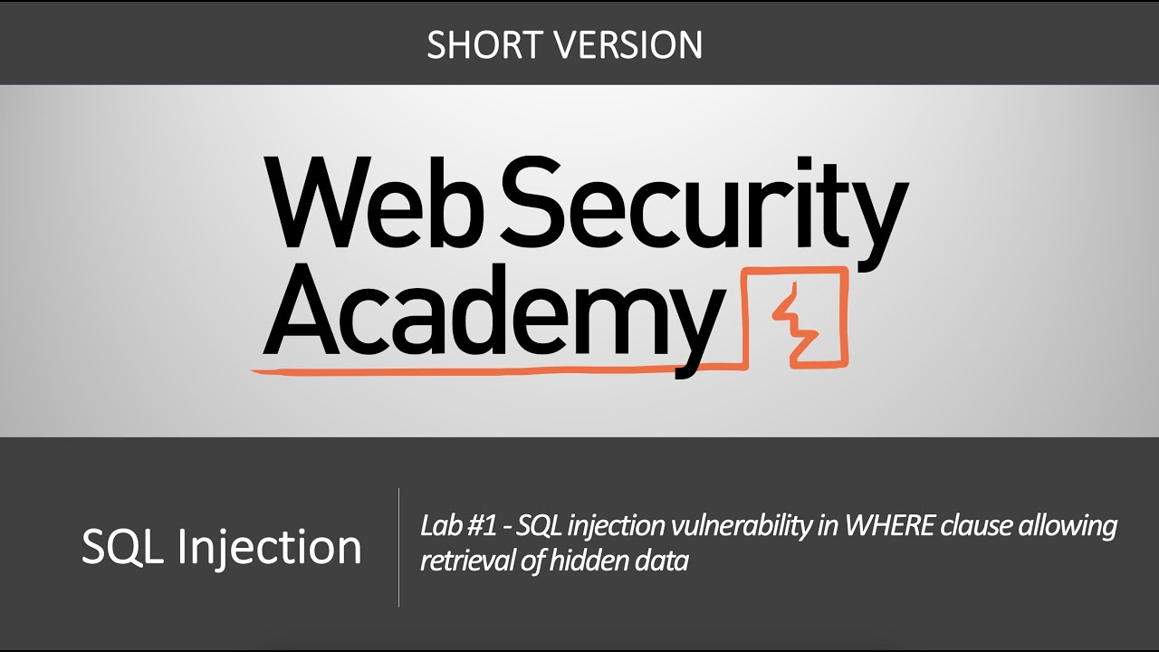 SQL Injection - Lab #1 SQL injection vulnerability in WHERE clause allowing retrieval of hidden data