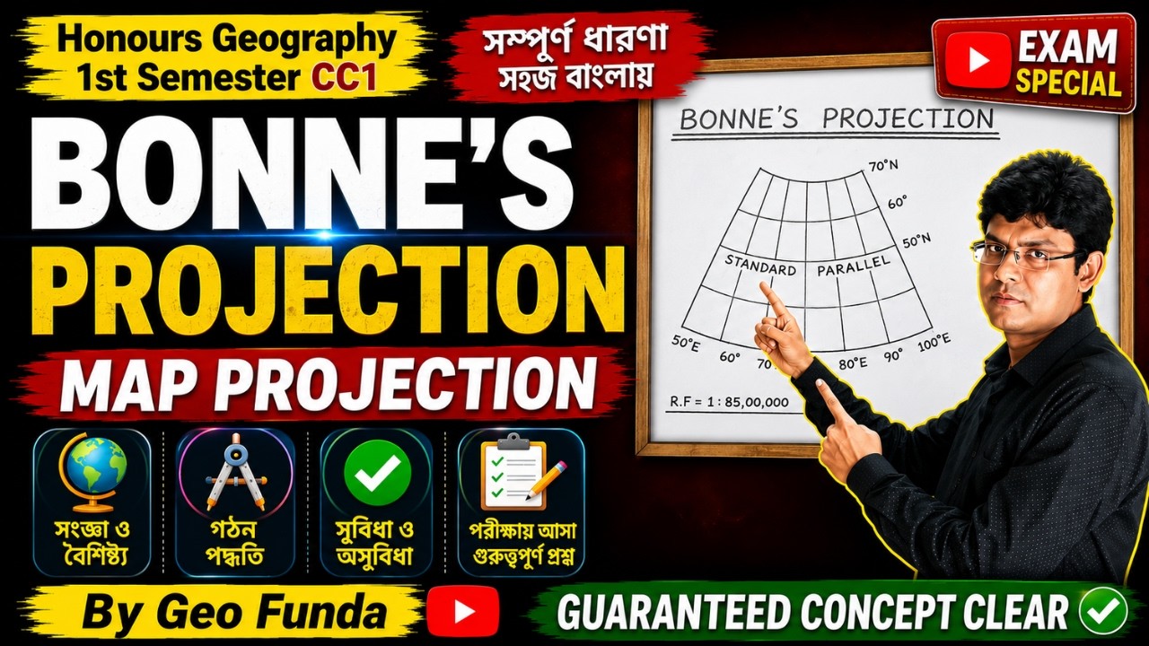 Bonne's Projection ll Map Projection ll Honours Geography ll by Geo Funda