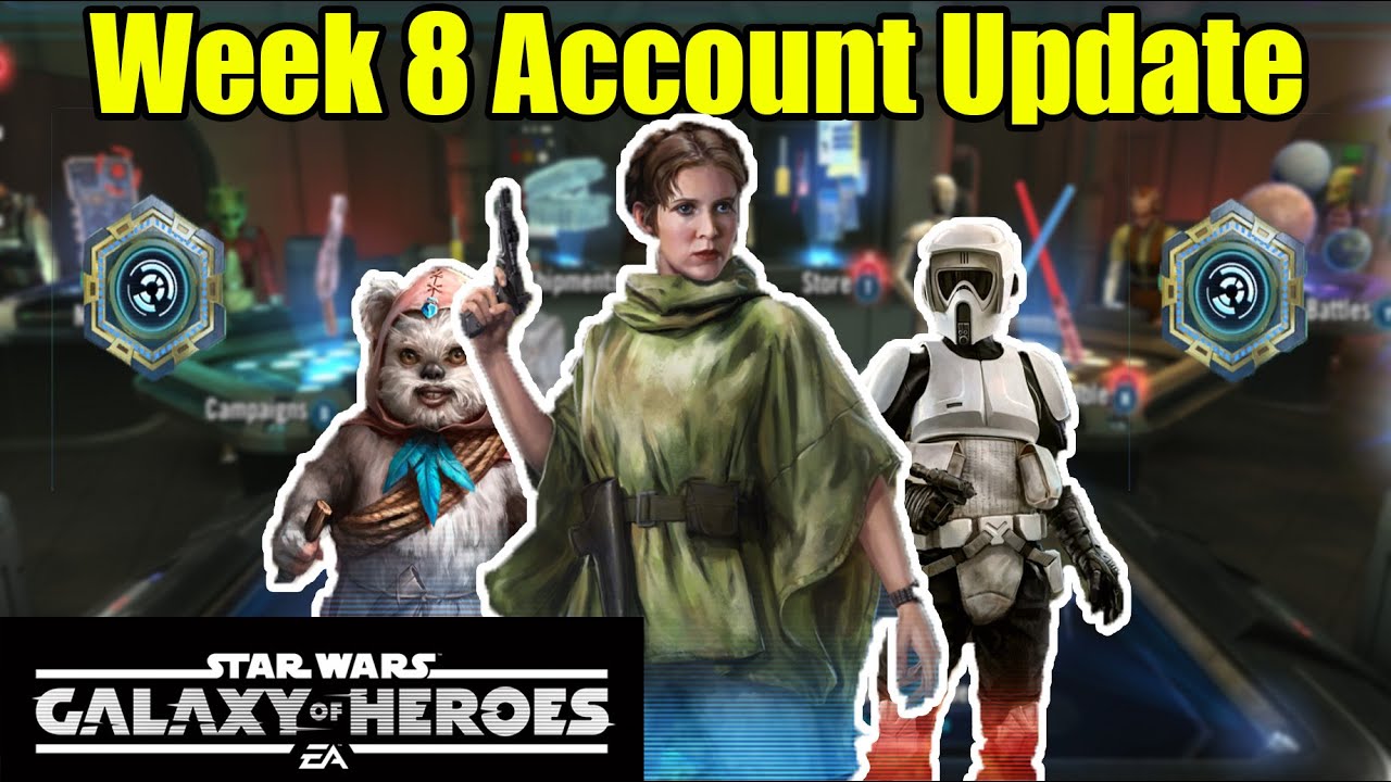 GL Leia Farming, New Kyber LSTs & Era Level Currency Trick | &pound;50 A Month SWGOH Account