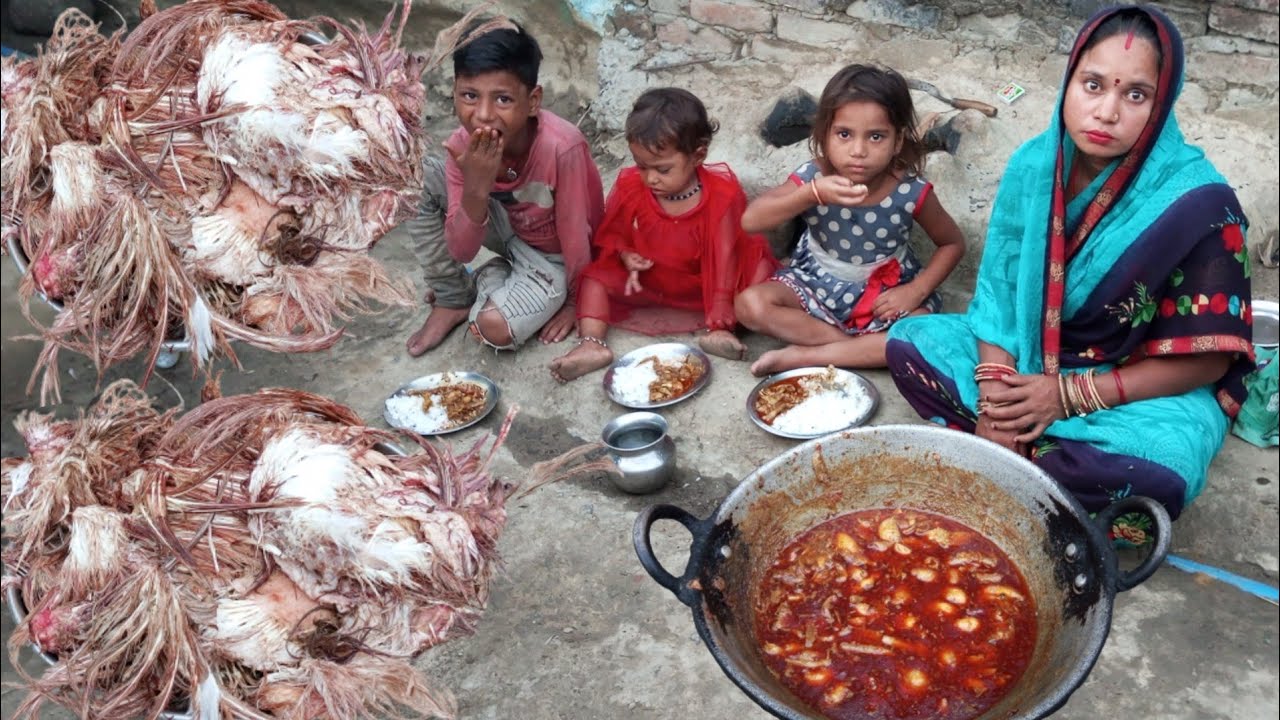 Chicken Skin Curry Cooking Village And Eating Bihari Style Chicken Skin Curry Recipes Traditional