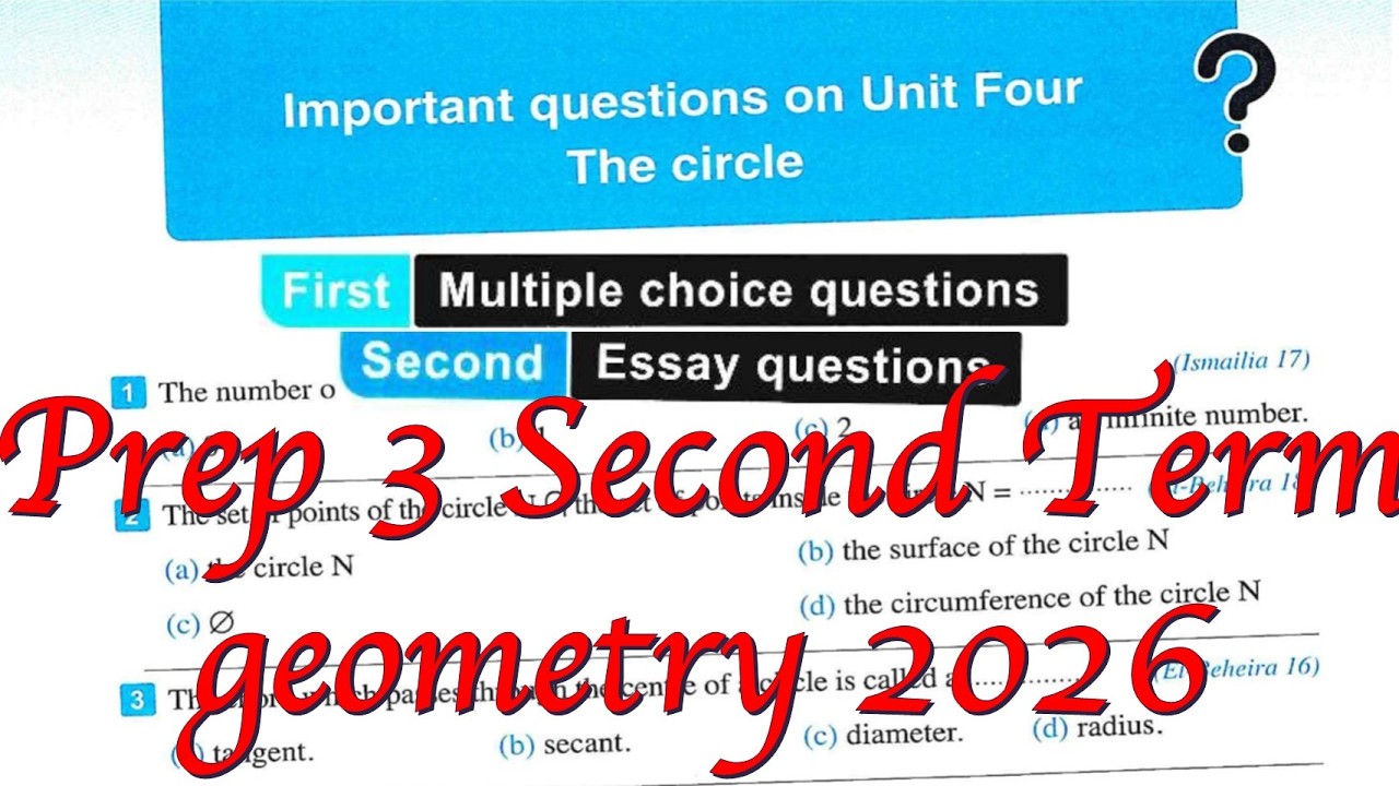 math Prep 3-important questions unit 4 Geometry 2026 term2--مراجعه الوحده 4 هندسة ثالثة اعدادي