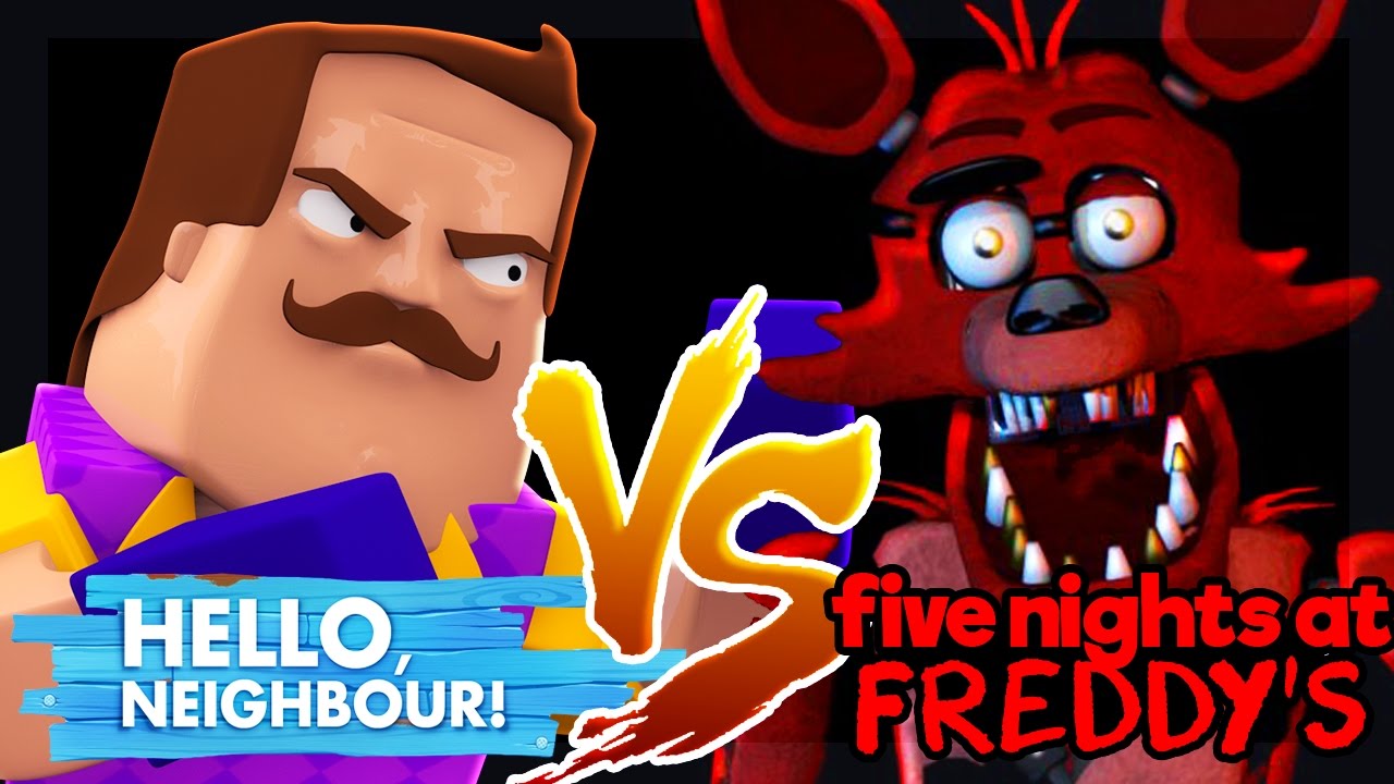 Minecraft - HELLO NEIGHBOUR VS FOXY (Five Nights at Freddy's Challenge Game)