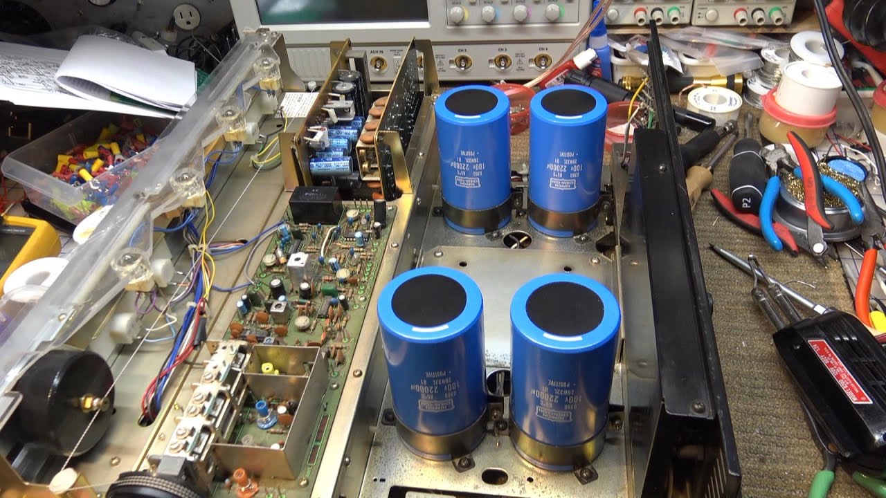 Pioneer SX 1280 Part 5   Replacing the Large Filter Capacitors