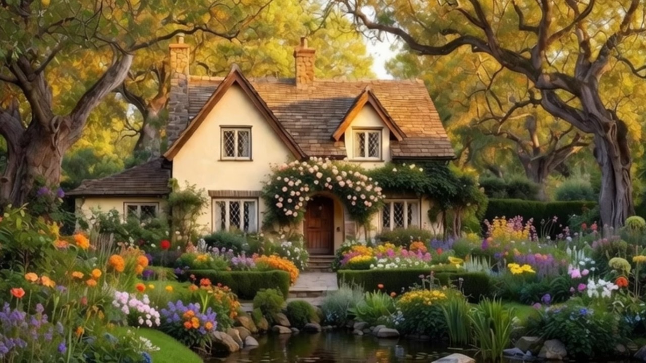 Spring Cottage Garden Ambience 🌸Soft Piano & Gentle Birds | Peaceful Nature Sounds for Relax