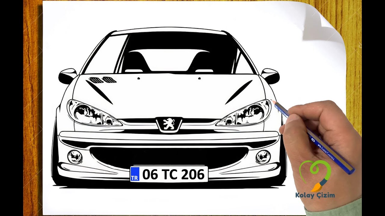 Peugeot 206 Çizimi #arabaçizimi