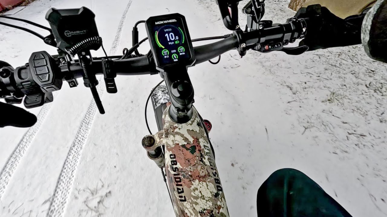 Snow Riding a Mokwheel Obsidian E Bike!