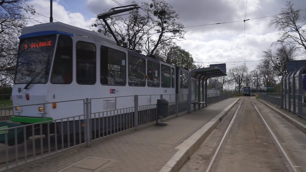 Poland, Szczecin, tram 9 ride from Potulicka to Głębockie