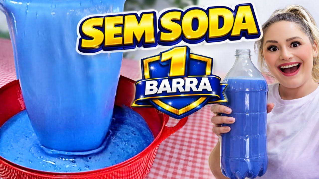 SAB&Atilde;O L&Iacute;QUIDO SEM SODA 🔥 Feito com 1 Barra de Mercado e Sem Baba &ndash; Lava-Roupas Cremoso