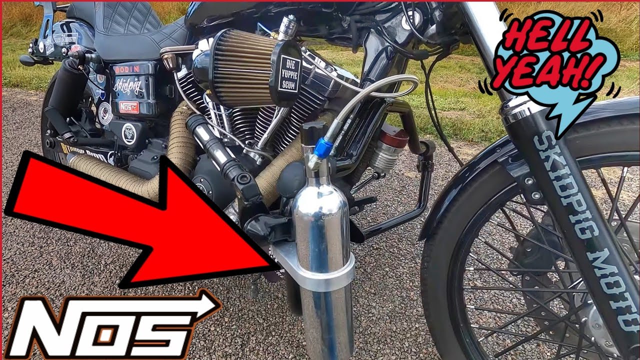 NOS on a Harley Davidson - Street Run