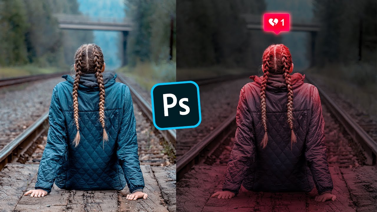 Adding Glowing Broken Love Instagram Photo Effect Photoshop Tutorial
