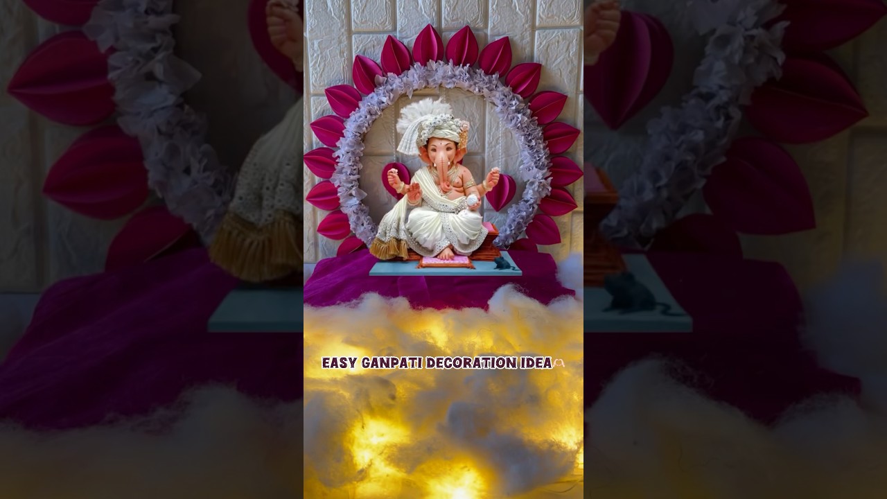 Easy ganpati decoration idea for home🤫||#ganpatidecorationideasforhome #ganpati2025 #tutorial #diy